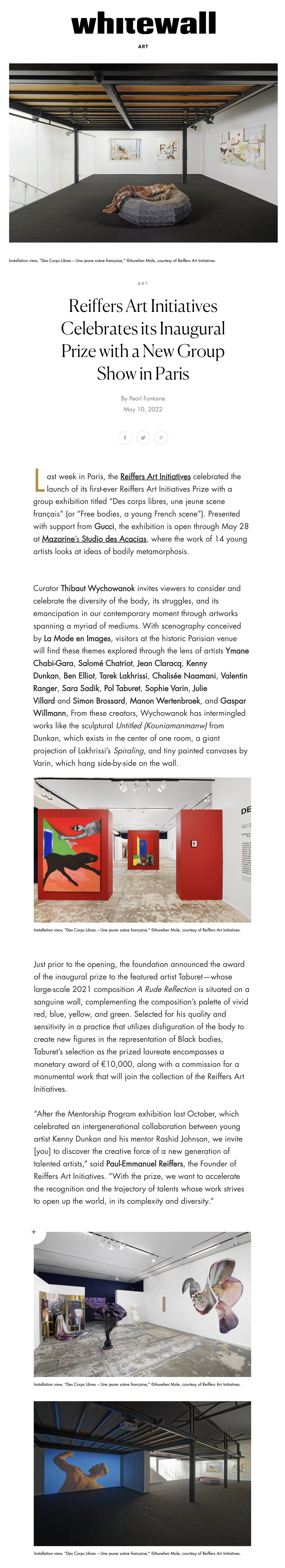 Reiffers Art Initiatives Celebrates its Inaugural Prize with a New Group Show in Paris