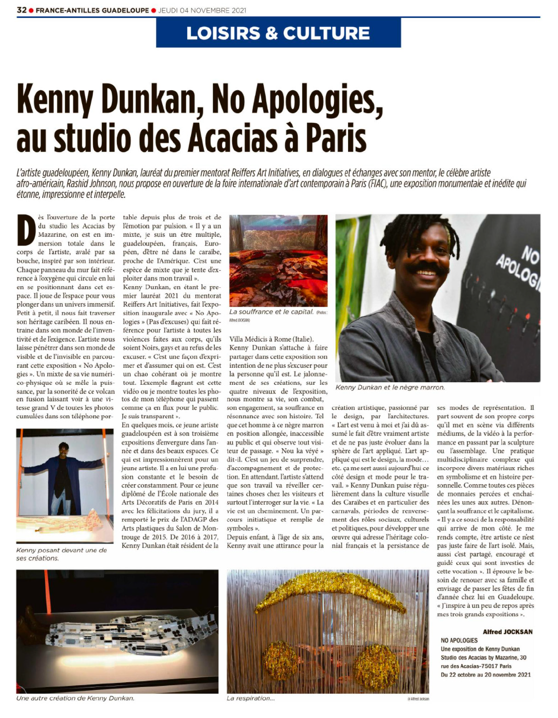 Kenny Dunkan, No Apologies, au Studio des Acacias à Paris