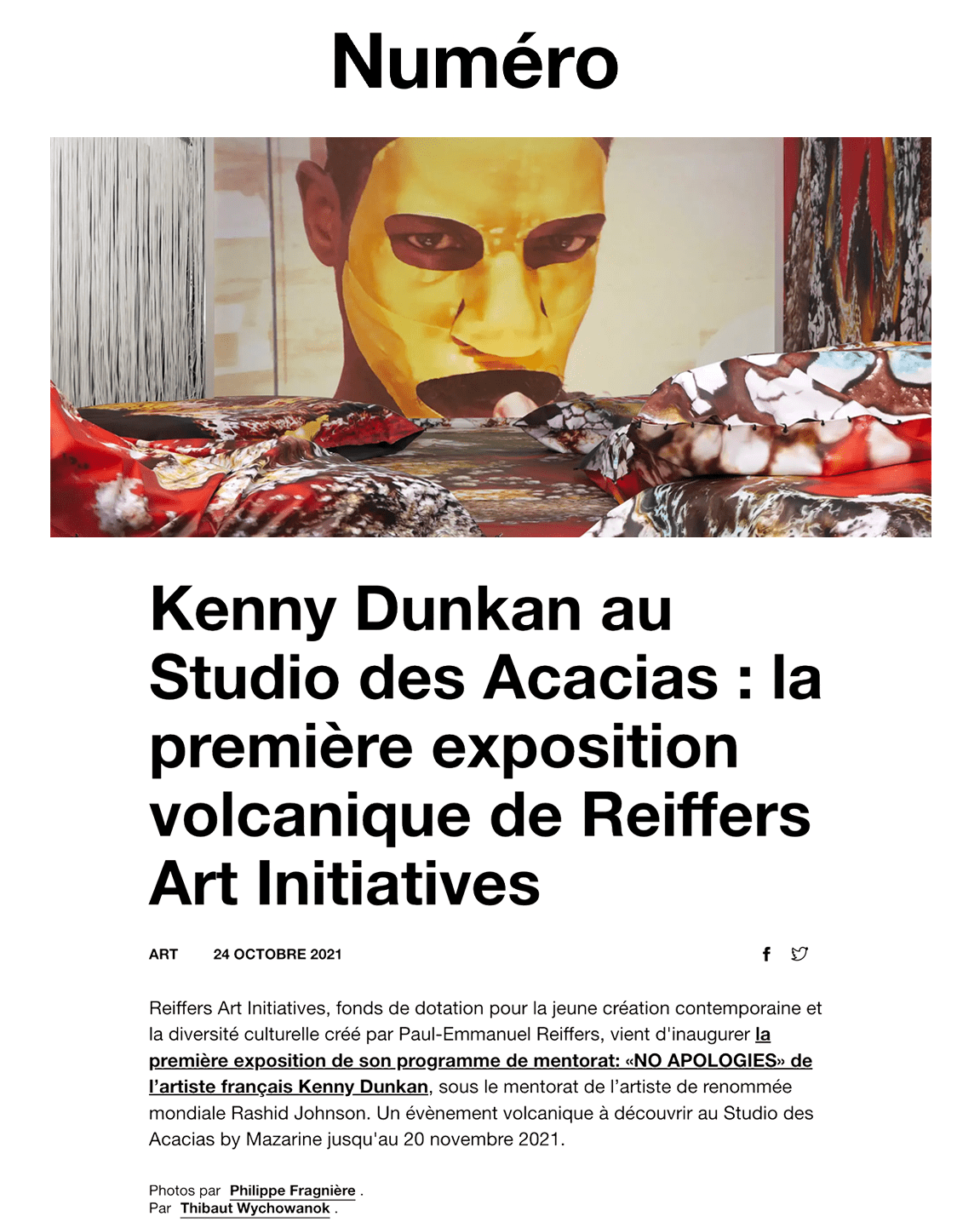 Kenny Dunkan au Studio des Acacias : la première exposition volcanique de Reiffers Art Initiatives