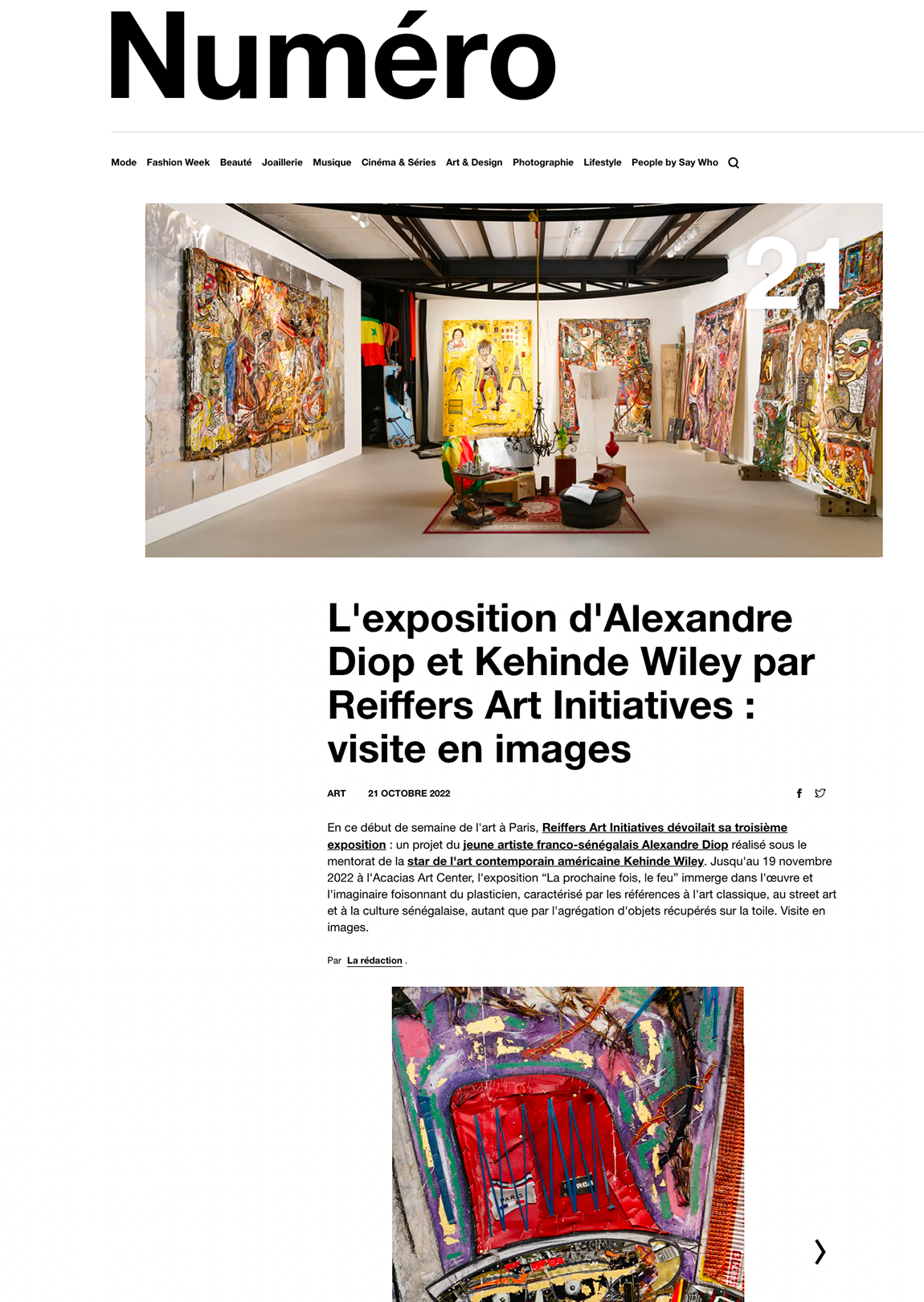 L'exposition d'Alexandre Diop et Kehinde Wiley par Reiffers Art Initiatives : visite en images