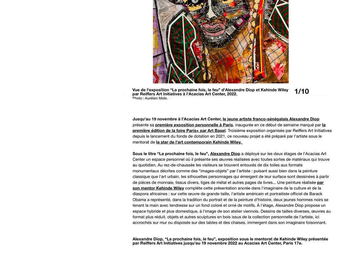 L'exposition d'Alexandre Diop et Kehinde Wiley par Reiffers Art Initiatives : visite en images