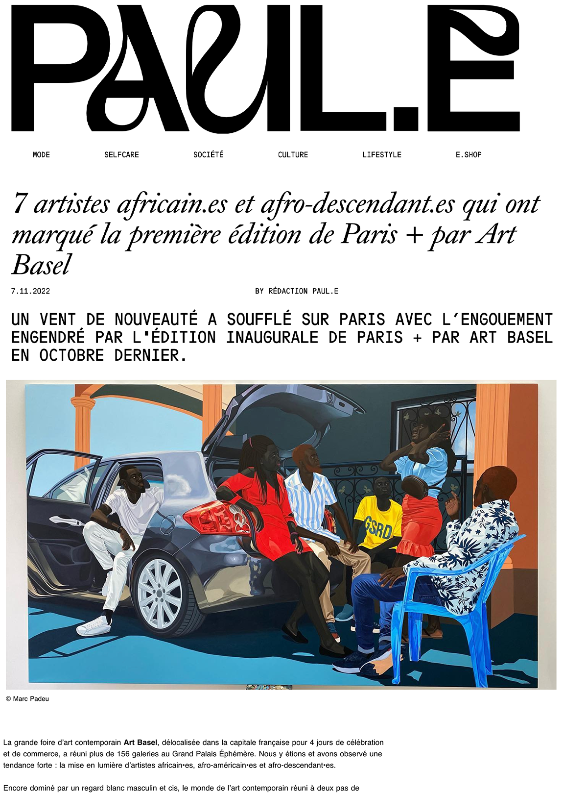 7 artistes africain.es et afro-descendant.es qui ont marqué la première édition de Paris + par Art Basel