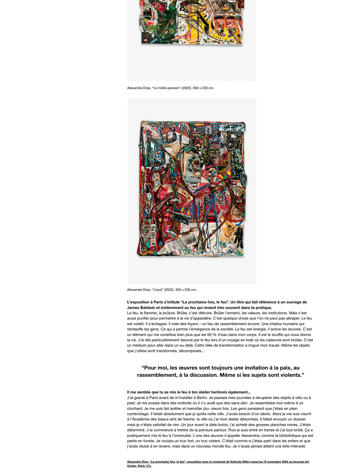 Qui est Alexandre Diop, le jeune artiste protégé de Kehinde Wiley exposé pour la première fois à Paris ?