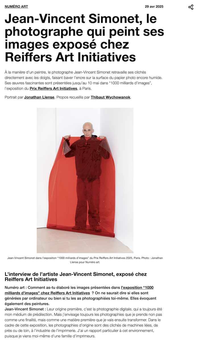 Jean-Vincent Simonet, le photographe qui peint ses images exposé chez Reiffers Art Initiatives