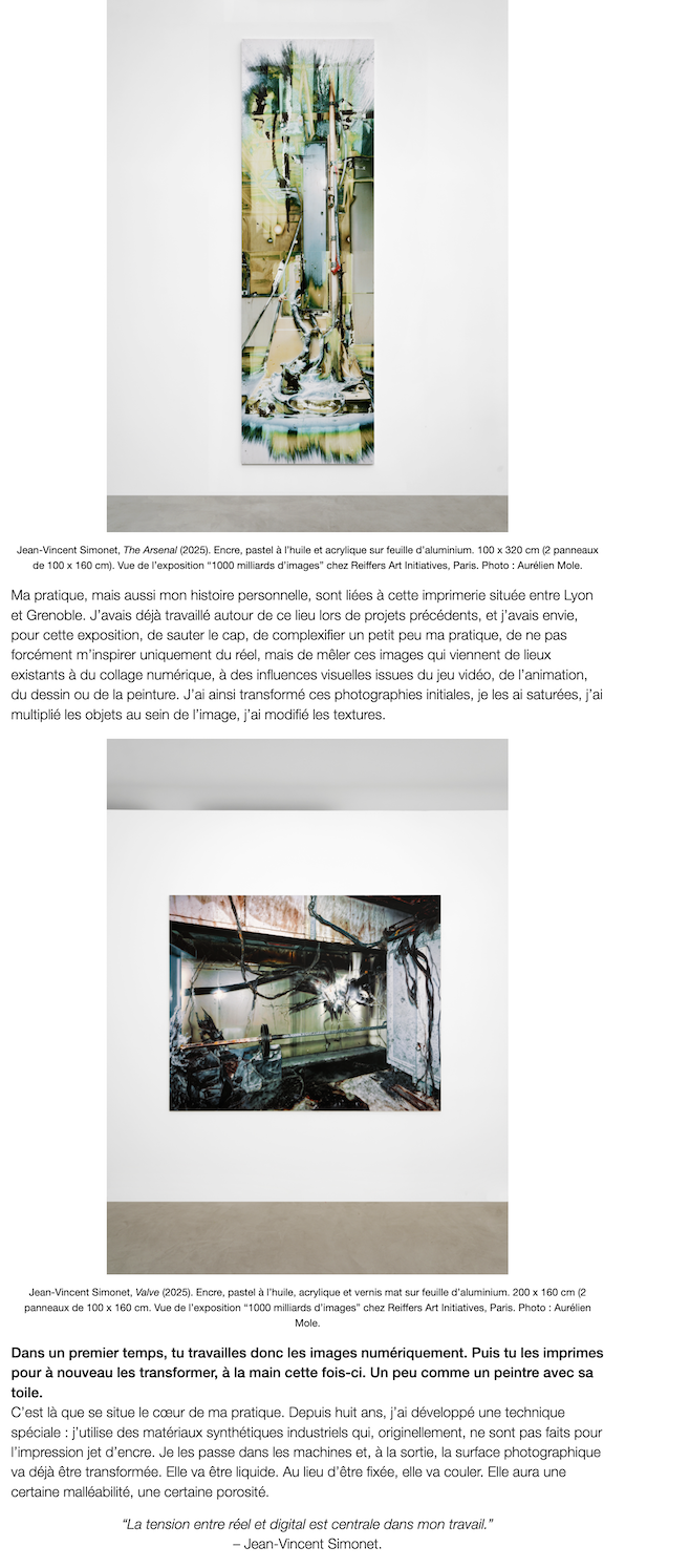 Jean-Vincent Simonet, le photographe qui peint ses images exposé chez Reiffers Art Initiatives