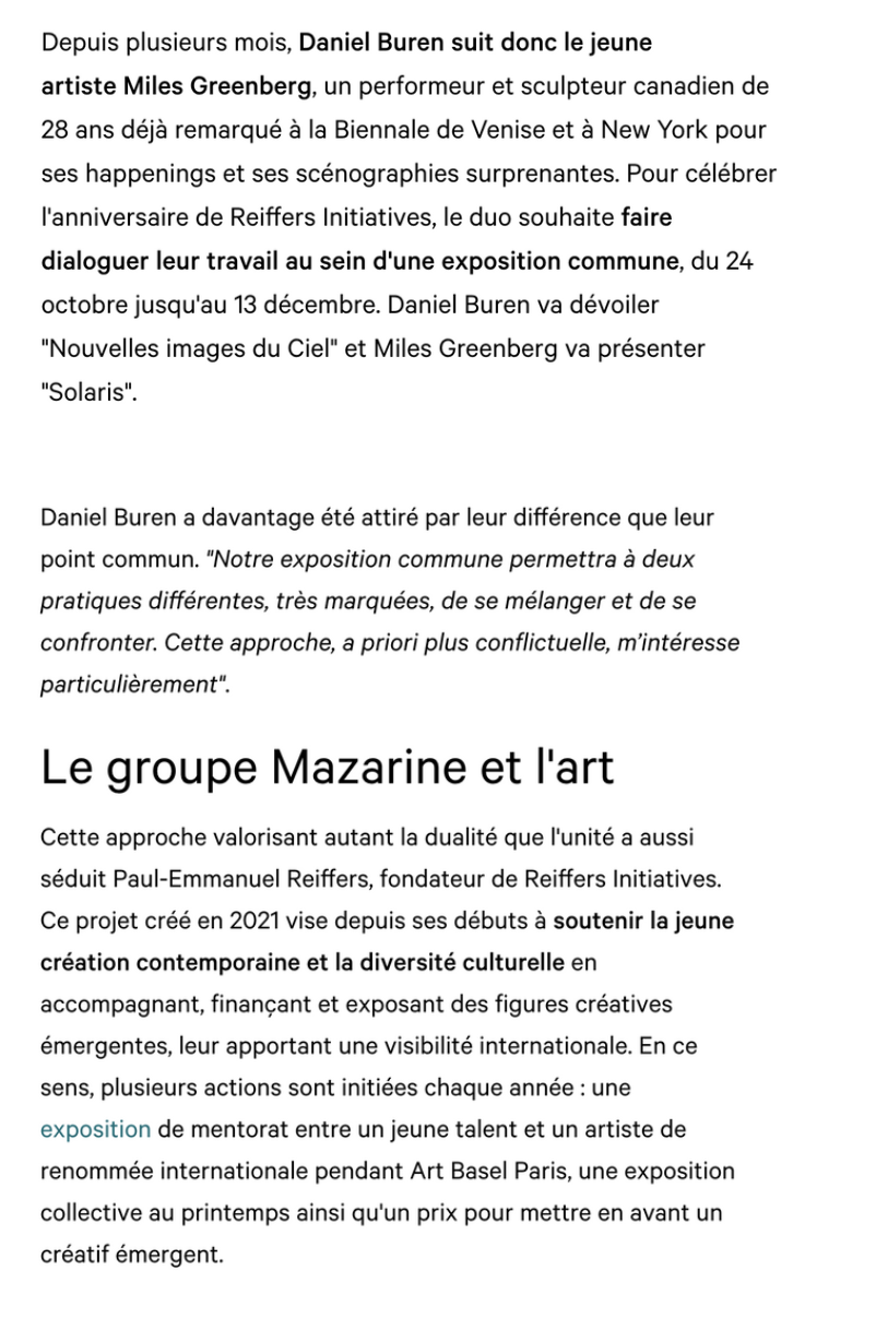 Reiffers Initiatives fête ses cinq ans avec plusieurs nouveautés artistiques